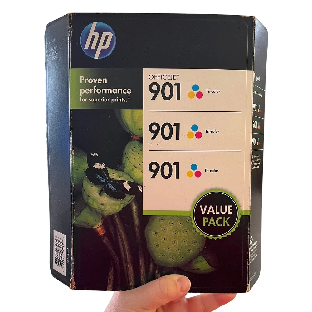 NEW HP Office Jet Tricolor 901 Value 3 Pack March 2014